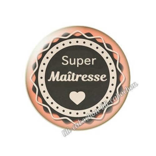 Cabochon résine a coller 25 mm maîtresse ab14 