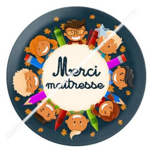 Cabochon résine a coller 25 mm merci maîtresse 15 