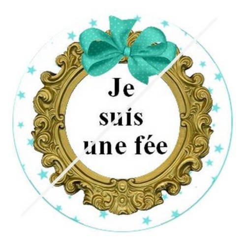 Cabochon résine a coller 25 mm fée étoiles 9 