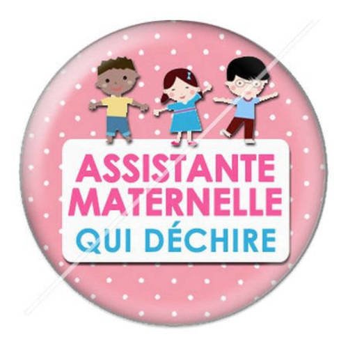 Cabochon résine a coller 25 mm assistante maternelle 4 