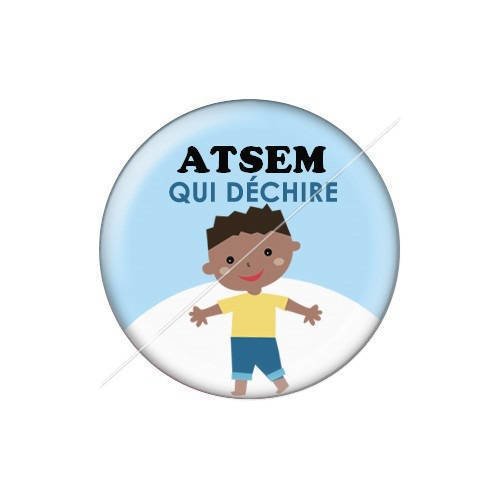 Cabochon résine a coller 25 mm atsem j9 