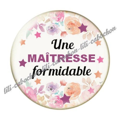 Cabochon résine a coller 25 mm maîtresse i61 