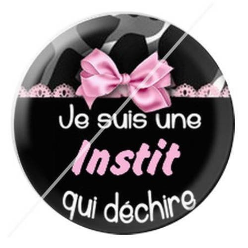 Cabochon résine a coller 25 mm pour institutrice instit 28 
