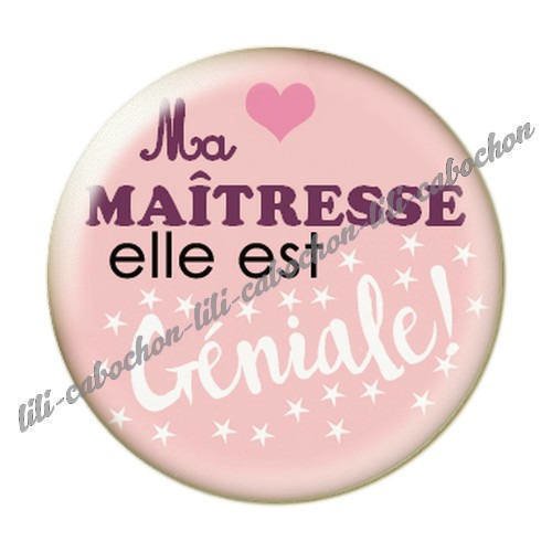 Cabochon résine a coller 25 mm maîtresse i21 