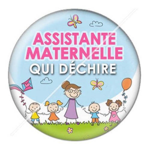 Cabochon résine a coller 25 mm assistante maternelle 5 