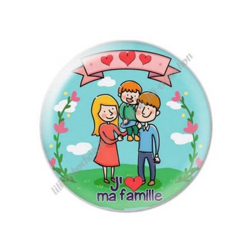 Cabochon résine a coller 25 mm famille 7 