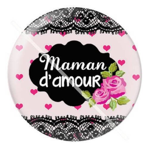 Cabochon résine a coller 25 mm pour maman b6 