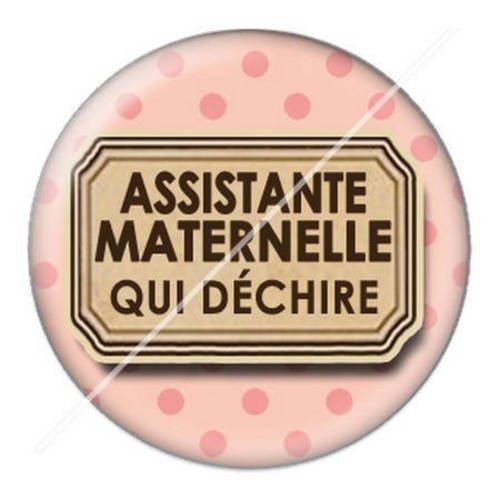 Cabochon résine a coller 25 mm assistante maternelle 7 