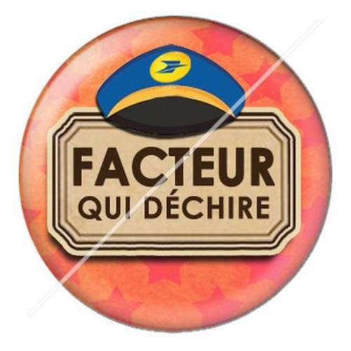 Cabochon résine a coller 25 mm facteur qui déchire 3 