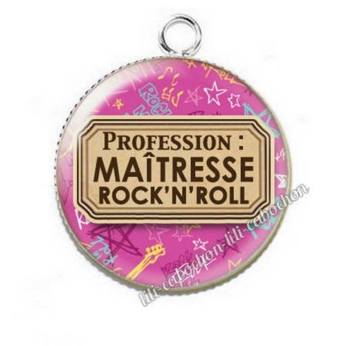 Cabochon résine a coller 25 mm profession maîtresse p56 