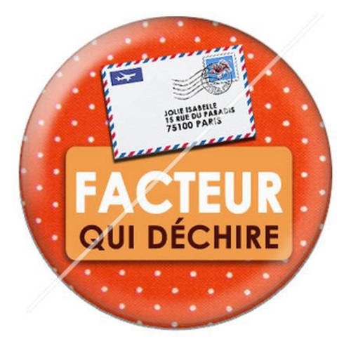 Cabochon résine a coller 25 mm facteur qui déchire 2 