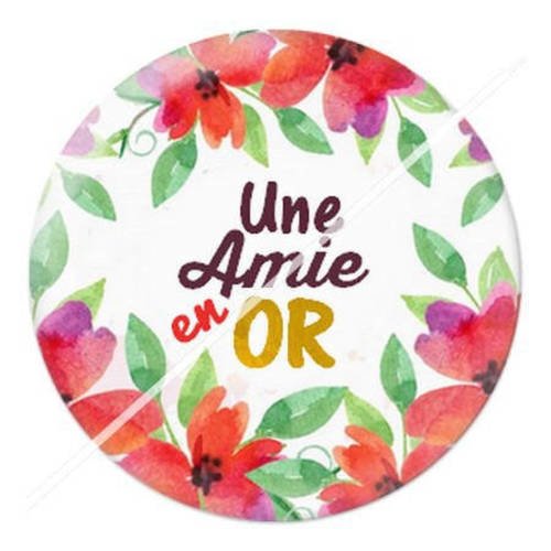 Cabochon résine a coller 25 mm amie 8 