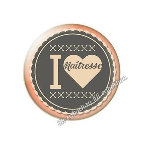 Cabochon résine a coller 25 mm maîtresse ab20 