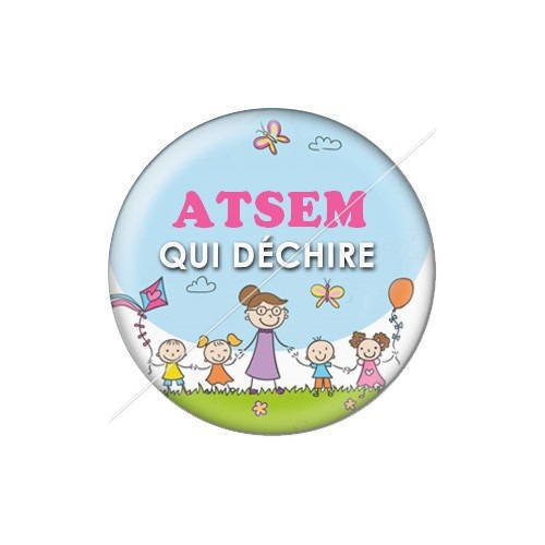 Cabochon résine a coller 25 mm atsem j13 