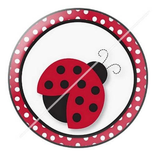 Cabochon résine a coller 25 mm coccinelle 4 