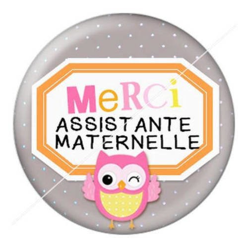 Cabochon résine a coller 25 mm merci assistante maternelle 2 