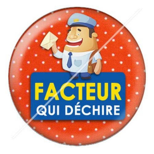 Cabochon résine a coller 25 mm facteur qui déchire 6 