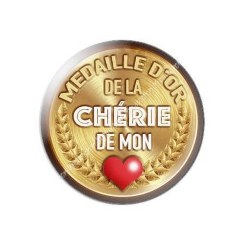 Cabochon résine a coller 25 mm médaille d'or de la chérie...11 
