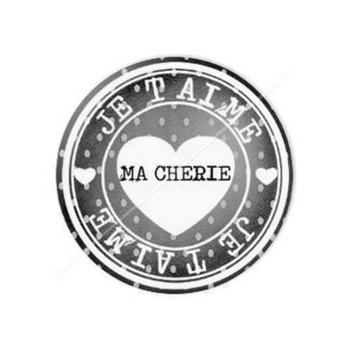 Cabochon résine a coller 25 mm ma chérie 