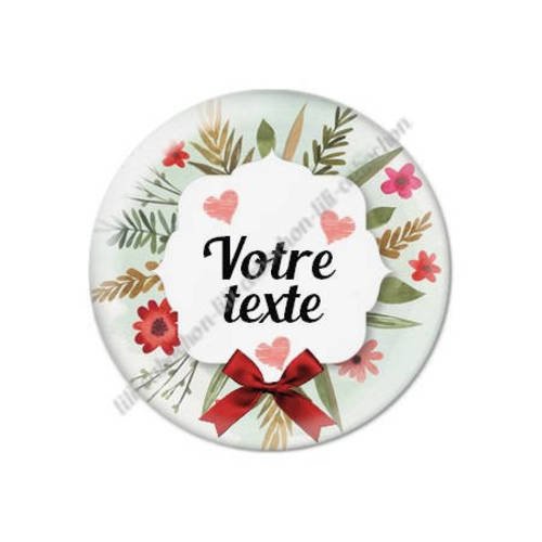 Cabochon résine a coller 25 mm à personnaliser avec votre texte ref f89 