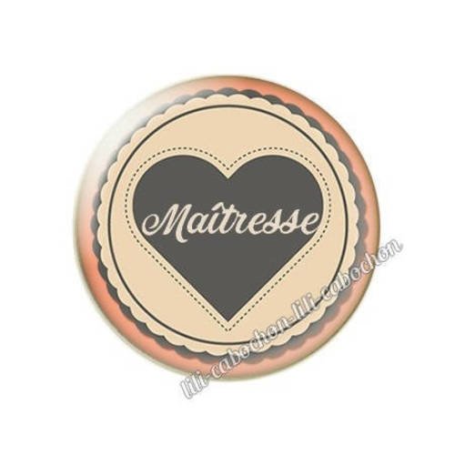 Cabochon résine a coller 25 mm maîtresse ab23 