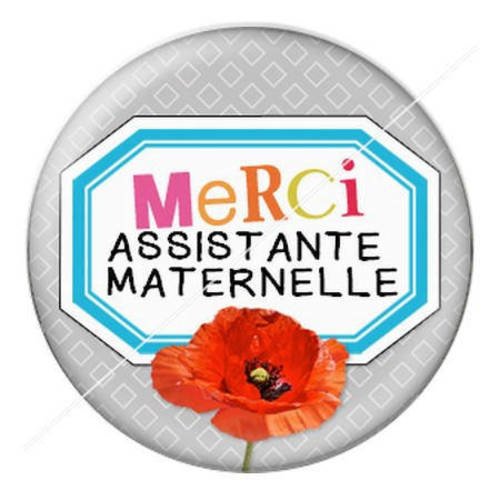 Cabochon résine a coller 25 mm merci assistante maternelle 9 