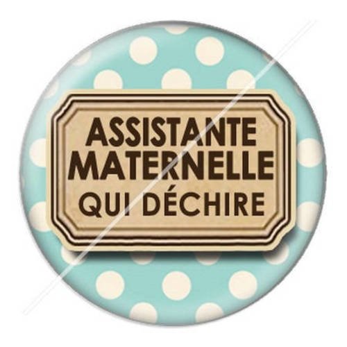 Cabochon résine a coller 25 mm assistante maternelle 15 