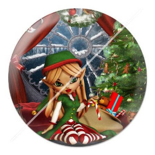 Cabochon résine a coller 25 mm noël c12 