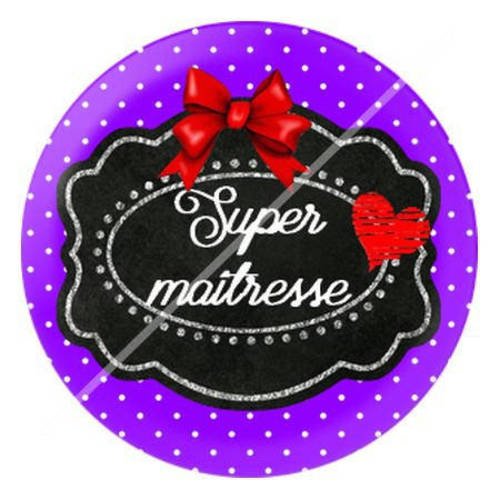 Cabochon résine a coller 25 mm pour super maîtresse 13 