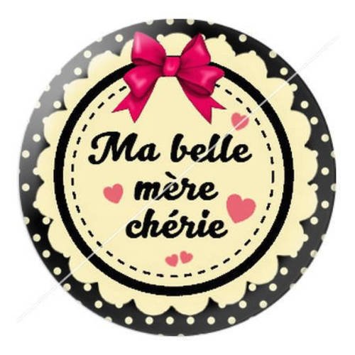 Cabochon résine a coller 25 mm belle-mère 