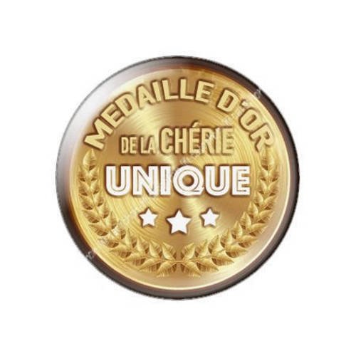 Cabochon résine a coller 25 mm médaille d'or de la chérie...12 