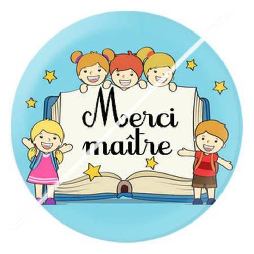 Cabochon résine a coller 25 mm merci maître 4 