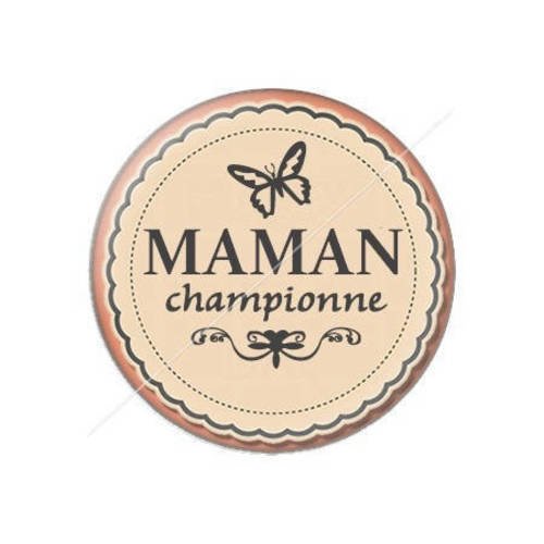 Cabochon résine a coller 25 mm maman j1 