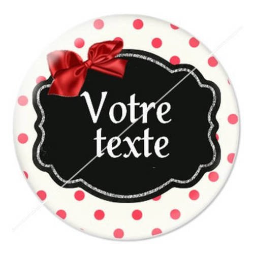 Cabochon résine a coller 25 mm à personnaliser avec votre texte ref b57 