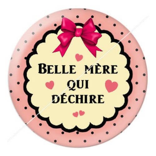 Cabochon résine a coller 25 mm belle-mère 3 
