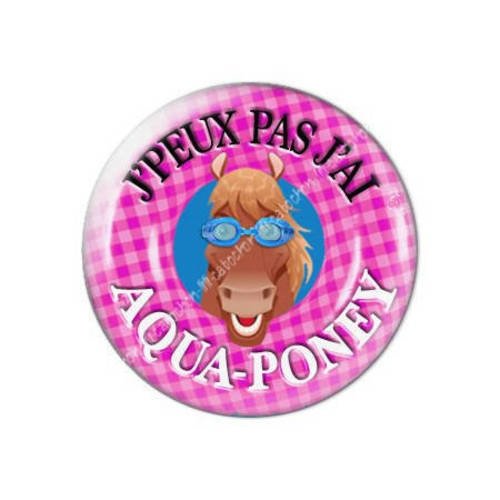 Cabochon résine a coller 25 mm j'peux pas j'ai aqua-poney 26 