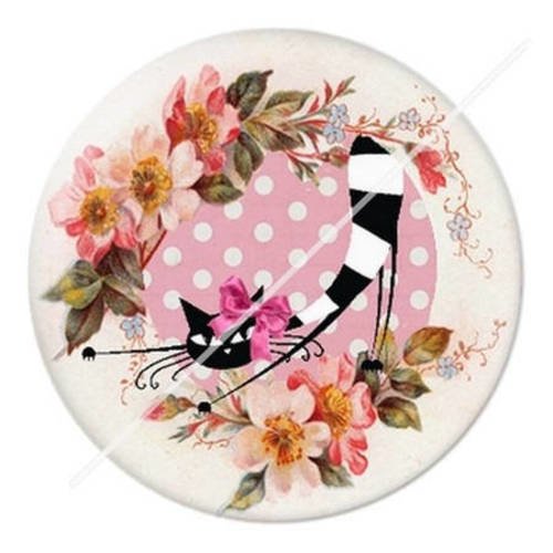 Cabochon résine a coller 25 mm  motifs chat s7 