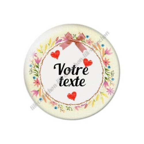 Cabochon résine a coller 25 mm à personnaliser avec votre texte ref f96 