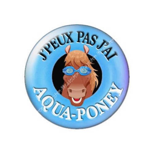 Cabochon résine a coller 25 mm j'peux pas j'ai aqua-poney 24 