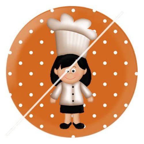 Cabochon résine a coller 25 mm maman est un chef 14 