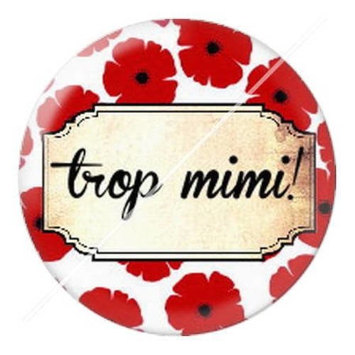 Cabochon résine a coller 25 mm chat chou mimi coqueliquot pois 12 