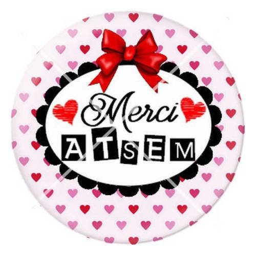 Cabochon résine a coller 25 mm pour atsem 8 