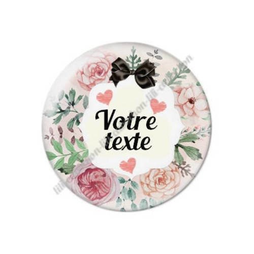 Cabochon résine a coller 25 mm à personnaliser avec votre texte ref f100 
