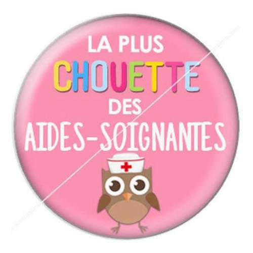 Cabochon résine a coller 25 mm chouette aide-soignante 1 