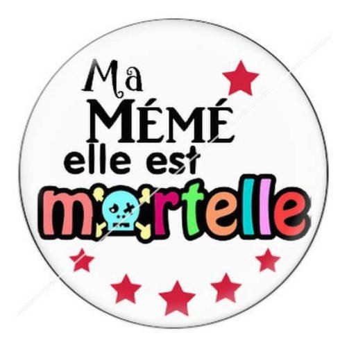 Cabochon résine a coller 25 mm mémé 7 