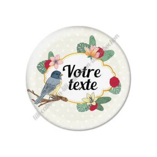 Cabochon résine a coller 25 mm à personnaliser avec votre texte ref f101 