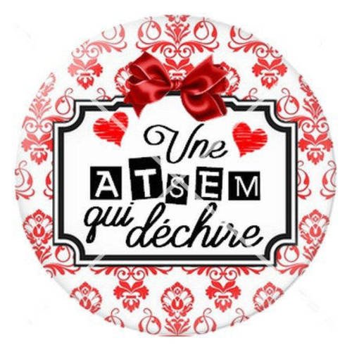 Cabochon résine a coller 25 mm pour atsem 9 