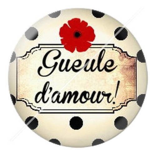 Cabochon résine a coller 25 mm chat chou mimi coqueliquot pois 14 