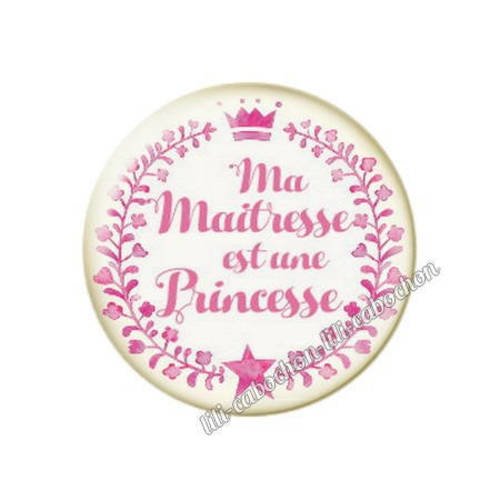 Cabochon résine a coller 25 mm maîtresse r6 