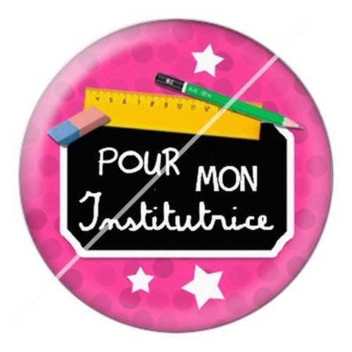 Cabochon résine a coller 25 mm pour institutrice instit 1 